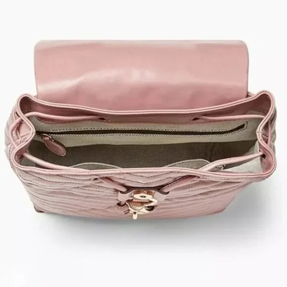 Rebecca Minkoff NEW Edie Flap Quilted LeatherBackpack Bag Tote Rare Pink Gold